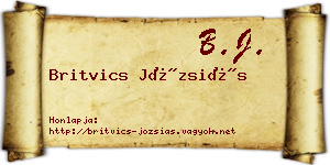 Britvics Józsiás névjegykártya